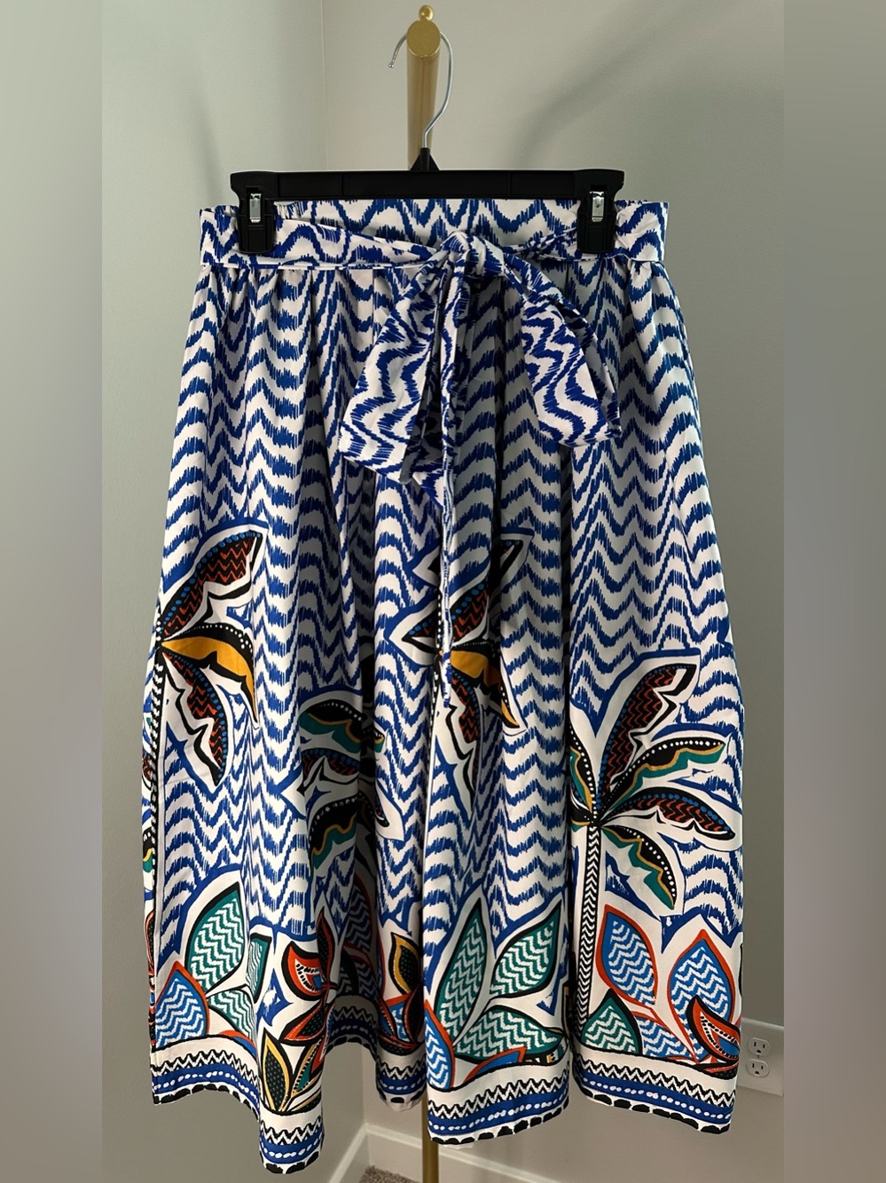 NWOT! Her Destiny Blue Patterned Tropical Print Midi Skirt - Brand